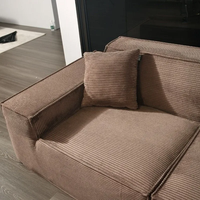 Sofá Seccional Inflable Comprimido de Estilo Italiano Moderno y Minimalista, Negro Cuadrado, Modular de 1 a 4 Plazas, Tapizado en Terciopelo