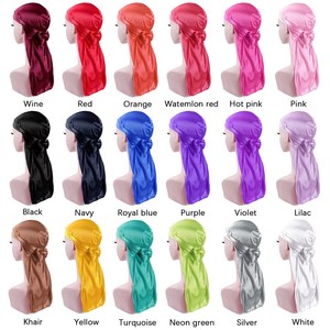 Personnalisé Durag Durags Soie Hommes Satin Queue Couvre-chef Soyeux Femmes Foulard Cap Élastique Wrap Caps Cheveux Do Chiffons Coiffe Dormir - Product Image 5