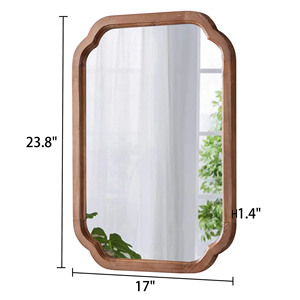 Fattoria fatta a mano di lusso naturale rustico in legno incorniciato appendiabiti Espejos ornamenti decorazione per la casa specchio bagno <span class=keywords><strong>specchi</strong></span> - Product Image 2
