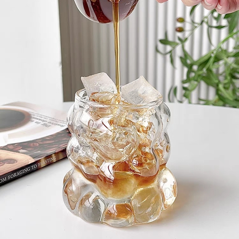Drinking Glasses Ribbed Glassware Clear Aesthetic Cups Tumbler Mugs  Creative Grape Shaped Vintage Sustainable HANDGRIP| Alibaba.com