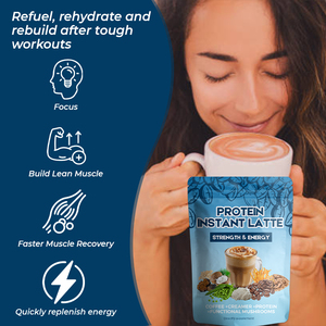 マッシュルームコーヒーココナッツクリーマー入りマッシュルームラテブレンドインスタントコーヒーパウダーメンタルフォーカス用スーパーフードプロテインスタントラテ - Product Image 6