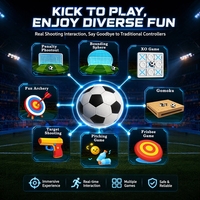 Machine de simulation interactive de football virtuel d'intérieur, simulateur portable de jeu de football interactif AR avec jeu de tir au but et de réaction