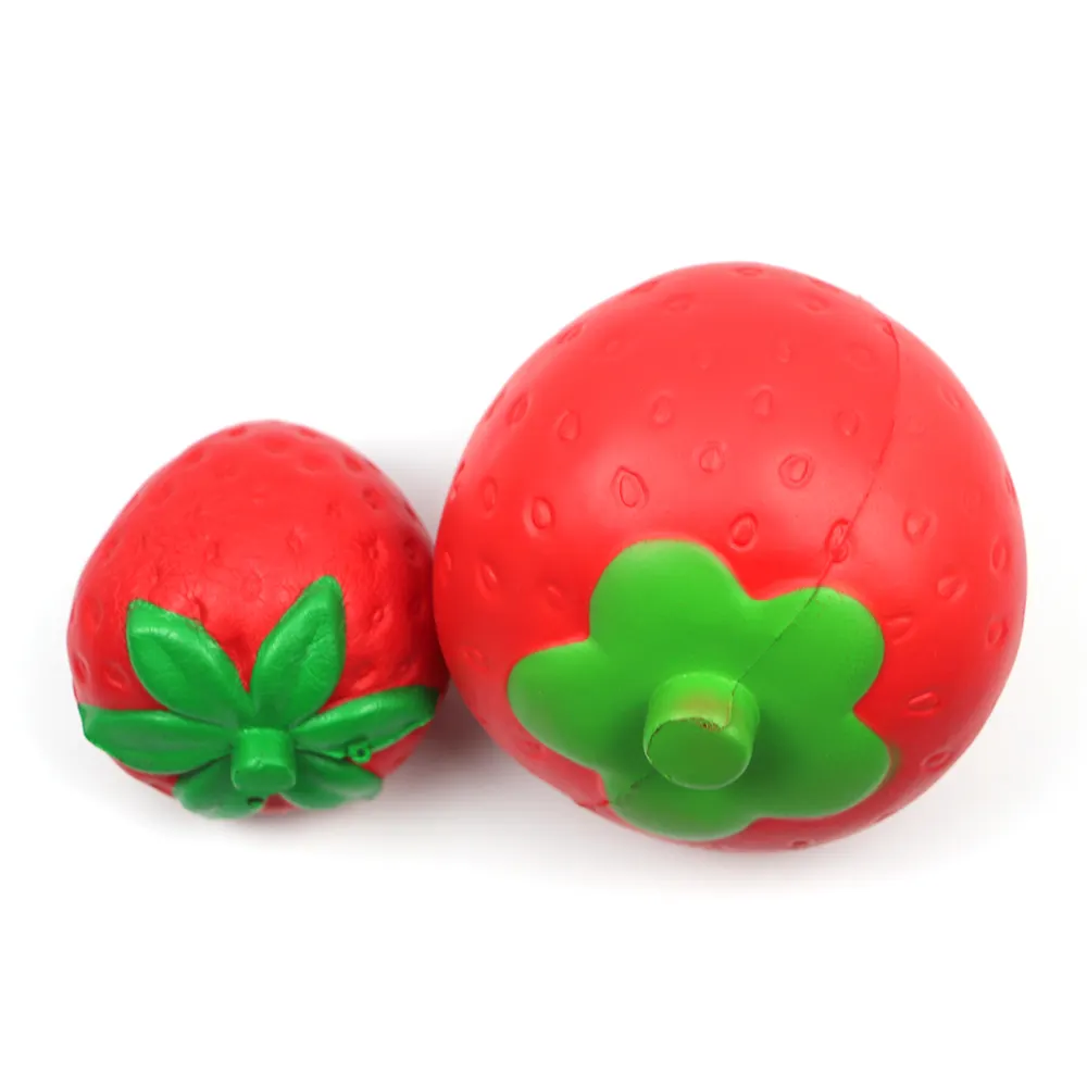 Hot selling strawberry pu foam toy Squeeze toys for kids and adults Slow rise squishies