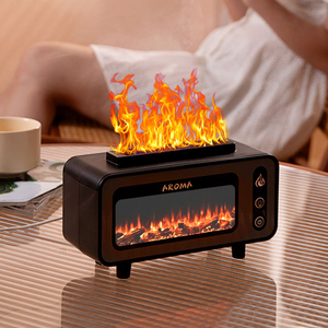 Mini humidificador eléctrico innovador con difusor de aroma de aceite esencial de aromaterapia con llama de fuego para hoteles y automóviles domésticos - Product Image 2