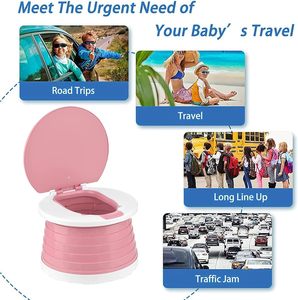 Nouveau produit : Siège de toilette pliable et extensible pour bébé, idéal pour les voyages, le camping et les situations d'urgence, en plastique pliable pour enfants - Product Image 4
