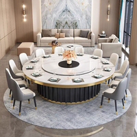 Table à manger ronde électrique moderne de luxe, grande table de restaurant pour grande famille ou hôtel avec 8, 10 ou 12 places