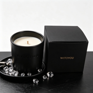 เทียนหอม Witoyou 200 กรัม บรรจุในโถเซรามิกสีดำสุดหรู ขายส่ง เทียนไร้ควัน เป็นมิตรต่อสิ่งแวดล้อม ทำด้วยมือจากขี้ผึ้งถั่วเหลือง - Product Image 3