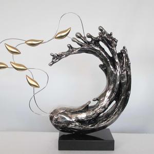 פסל שרף תלת מימדי עמיד למים, אומנות פנים, דקורציה לשולחן עבודה, קישוטי שרף בהתאמה אישית של היצרן, דגים ומים, הרמוניה. - Product Image 1