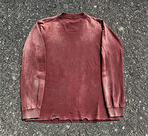เสื้อยืดแขนยาวทรงโอเวอร์ไซส์สำหรับผู้ชาย ผ้าฝ้าย 100% คุณภาพสูง พิมพ์ลายสกรีน ล้างสีแบบแอซิดวอช สไตล์ลำลอง - Product Image 3