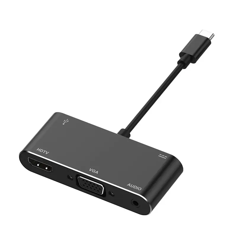 Type-c USB C to VGA AUDIO USB 3.0 HUB HDTV Adapter With PD Charger for Macbook HDMI-compatible
