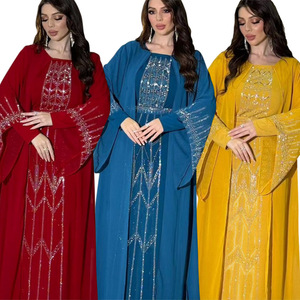 Abayas <span class=keywords><strong>de</strong></span> Lujo para Mujeres Musulmanas, Caftán con Pedrería, Abaya Kuwait, Abaya <span class=keywords><strong>de</strong></span> Chifón con Cinturón, Vestido <span class=keywords><strong>de</strong></span> Fiesta y Boda Afgano para Mujeres <span class=keywords><strong>de</strong></span> <span class=keywords><strong>Marruecos</strong></span> - Product Image 1
