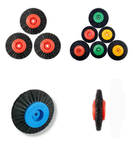 Ensemble de brosses de polissage pour bijoux 4C, bricolage, noyau en caoutchouc et plastique, poils abrasifs, kit de polissage, forme de roue, pour le polissage des bijoux et dentaire