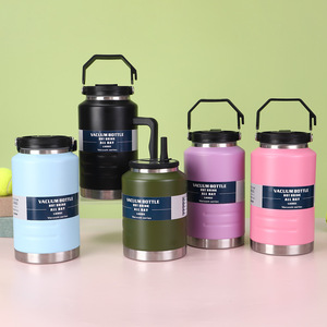 Tùy Chỉnh 1500Ml/2000Ml Chống Sốc Tumbler W/Xử Lý-304 Thép Trại Cup W/Rơm, Đôi Tường Ngoài Trời Chai Cà Phê Cho Đi Bộ Đường Dài - Product Image 3