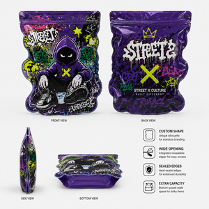 Full Custom Print Die Cut Shaped Mylar Bags Plastic Ziplock Packaging Bags for Clothes Brand Packaging T Shirt and <strong>Hoodies</strong> - Product Image 3