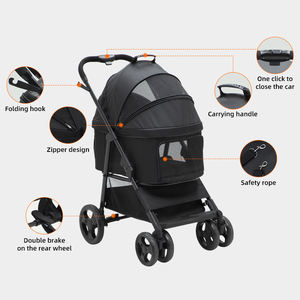 Çin'de evcil hayvan arabası ° Rotata ile yüksek kalite siyah avrupa köpek arabası 4 tekerlek 360 - Product Image 2