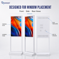Écran LCD publicitaire commercial INGSCREEN pour vitrine, lecteur d'affichage numérique sur pied Android pour centre commercial