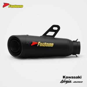 Pot d'échappement rectangulaire en fibre de carbone véritable noir intégral pour Kawasaki <span class=keywords><strong>Ninja</strong></span> <span class=keywords><strong>400</strong></span> <span class=keywords><strong>Z400</strong></span>, prix de gros usine Forsound - Product Image 1