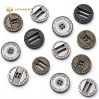 Boutons HONMEO prêts à être expédiés, en alliage de zinc, 4 trous, pour vêtements, sacs, chaussures, bricolage, boutons en métal