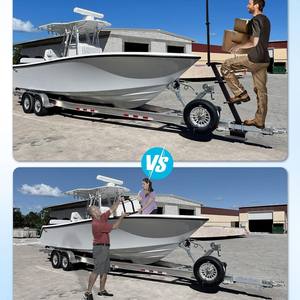 Heavy-Duty Boottrailer 4 Treden Met Veiligheidshandgreep, Antislip Oppervlak, Trailers Tongstep Compatibel Met De Meeste Diepe V - Product Image 6