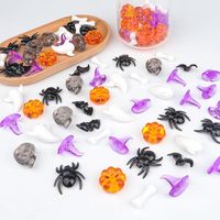 Nicro 160 pièces Mini décorations en acrylique en forme de citrouille, fantôme, araignée, crâne, os, chapeau de sorcière pour vases, décoration de table pour Halloween et maison hantée