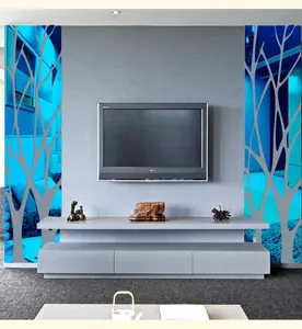 Adesivo decorativo 3d de parede de árvore, adesivo autocolante de acrílico para superfície e espelho, 21 peças