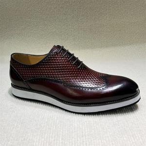Chaussures Oxford habillées décontractées pour hommes en cuir véritable de haute qualité faites à la main, respirantes, pour mariage et fête - Product Image 6