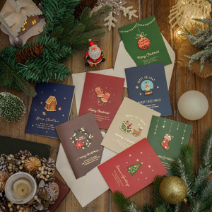 Modern Retrospective 3D <b>Gloss</b> Varnished Christmas Eve Handwritten Holiday Greeting Card Made of <b>Paper</b> Gift - Product Image 3