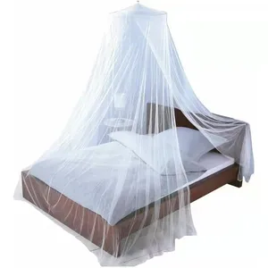 Dosel para cama individual a King Size, mosquitera circular, color blanco