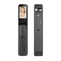 Serrure de porte intelligente à reconnaissance faciale avec caméra, détection de veine palmaire, serrure numérique intelligente AI Tuya Wifi avec empreinte digitale