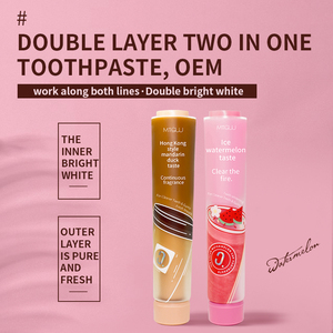 Top Selling Personal Home Use Fruit Teeth Whitening Double Tube <strong>Watermelon</strong> <strong>Toothpaste</strong> Milk Tea Taste Crystal <strong>Toothpaste</strong> - Product Image 2