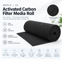 Media Filter Karbon Aktif Gulungan MERV 8 G4 untuk Filter Udara AC Furnace dengan Penghilang Bau untuk Pemurni Udara HVAC VOC