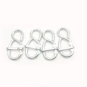 Steel Galvanizing Rope Wire Rope 8 Shaped Hook With Tongue Steel Snap Hook Carabiner Rigging hardware