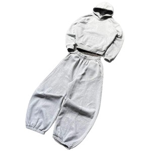 Otoño Invierno Casual deportes conjunto con Capucha de punto estampado Terry <span class=keywords><strong>sudadera</strong></span> 100% algodón transpirable suelta pierna ancha <span class=keywords><strong>Jogger</strong></span> pantalones hombres - Product Image 5