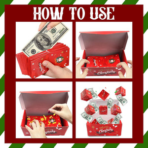 Caja de regalo de Navidad con explosión sorpresa de papel de alta calidad barata 8114 con bolsa de embalaje para regalo de Navidad caja de regalo sorpresa roja - Product Image 4