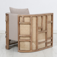 Chaise d'appoint individuelle en rotin rétro confortable pour balcon, idéale pour événements de mariage - Offre Spéciale