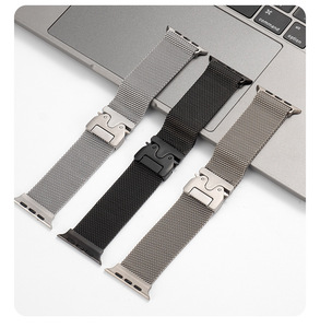 <span class=keywords><strong>Bracelet</strong></span> de luxe étanche en maille milanaise en acier inoxydable avec fermoir parachute pour <span class=keywords><strong>Apple</strong></span> <span class=keywords><strong>Watch</strong></span> Series 11, 10, 9, <span class=keywords><strong>8</strong></span>, 7 - Product Image 6