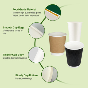 Vasos de Papel Desechables Biodegradables de Doble Pared con Marca Personalizada para Cafeterías, Tiendas de Café, Clubes de Capuchino y Campamentos - Product Image 3