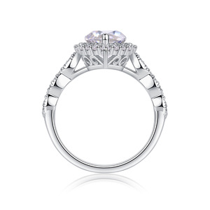 Joias de Prata 925 Personalizadas com Logo Direto da Fábrica, Anéis Finos com Diamante Moissanite VVS de 3ct para Mulheres e Homens - Product Image 6