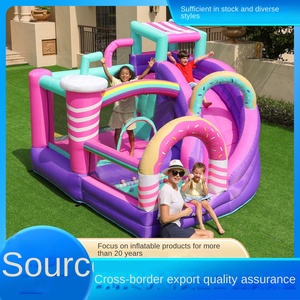 Castillo inflable de delfines para niños pequeños con tobogán hinchable para uso doméstico - Product Image 2