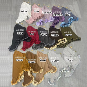 Venta al por mayor Malasia 5 a 12 años de edad Color sólido elástico Niña lista para usar <span class=keywords><strong>Hijab</strong></span> turbante volantes Tudung Instant Kid <span class=keywords><strong>Hijab</strong></span> - Product Image 6