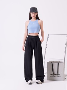 Pantalones deportivos de lujo, pantalones de yoga de cintura alta, pantalones informales cómodos, pantalones formales, pantalones sueltos de poliéster para mujer, pantalones Aloe - Product Image 4