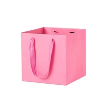   Tas Kertas Belanja Grosir untuk Kemasan Persegi, Buket Kue, Tas Hadiah untuk Bunga dan Kado