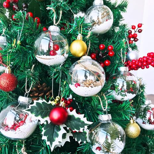 Fournitures pour décorations de Noël personnalisées 2026, décoration d'arbre de Noël, boule de Noël transparente en plastique incassable à remplir - Product Image 3