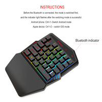 HXSJ K88 35 Tombol Mini Numpad Keyboard Gaming Nirkabel Satu Tangan dan Set Kit Combo Mouse
