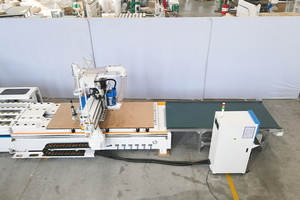 Ligne de production de meubles en panneaux entièrement automatique Blue Elephant, alimentation automatique des armoires sur mesure, perçage et découpe CNC, puissance du brocheur 40KW pour - Product Image 5