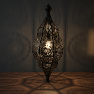 Lanterne marocaine porte-bougie en métal découpé, lampe suspendue décorative, pot lumineux pour la maison, les mariages et les restaurants - Product Image 3