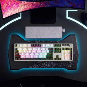 107 клавиши, полноразмерная алюминиевая Механическая ручка клавиатуры, радужная подсветка, анти-призрак, USB, проводная игровая клавиатура с красным переключателем - Product Image 6