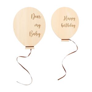 Carte de pointage mensuel numérique en bois style nordique pour ballons, 100 jours, 1-12 mois, pour accessoires de photomaton, anniversaire, commémoration - Product Image 1