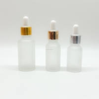 Flacon compte-gouttes en verre givré Euro transparent pour sérum et huile essentielle de soin de la peau, 5ml, 10ml, 15ml, 20ml, 30ml, 50ml, 100ml