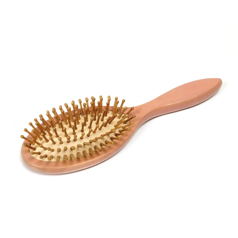 Bambu Pin Detangling Vegan Oval Paddle Pente De Madeira Molhado e Seco Cabelo Escova Set Eco-friendly Natural para Mulheres Massagem Do Couro cabeludo